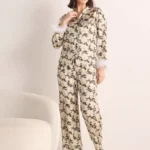 طقم بيجاما ستان بطبعات زهرية